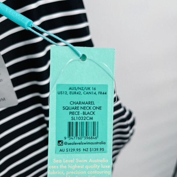 Sea Level Swim Australia Charmarel Square Neck One Piece Bikini Swimsuit Stripe - Picture 12 of 13